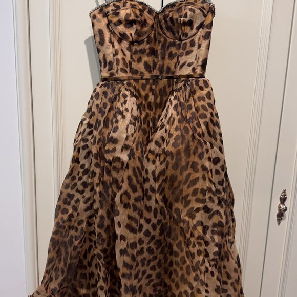 Zimmermann leopard print crystal strap Maxi dress Size 0 - Picture 12 of 15